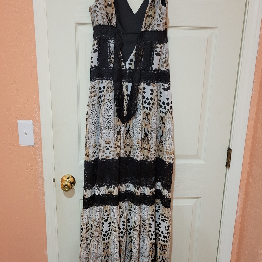 Bebe Maxi Animal Print Dress
